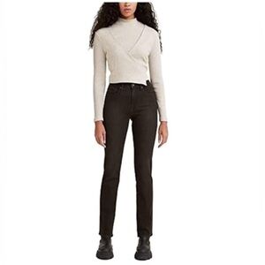 Levis 724 High Rise Straight Jeans in Black Sesame Womens Sz 29